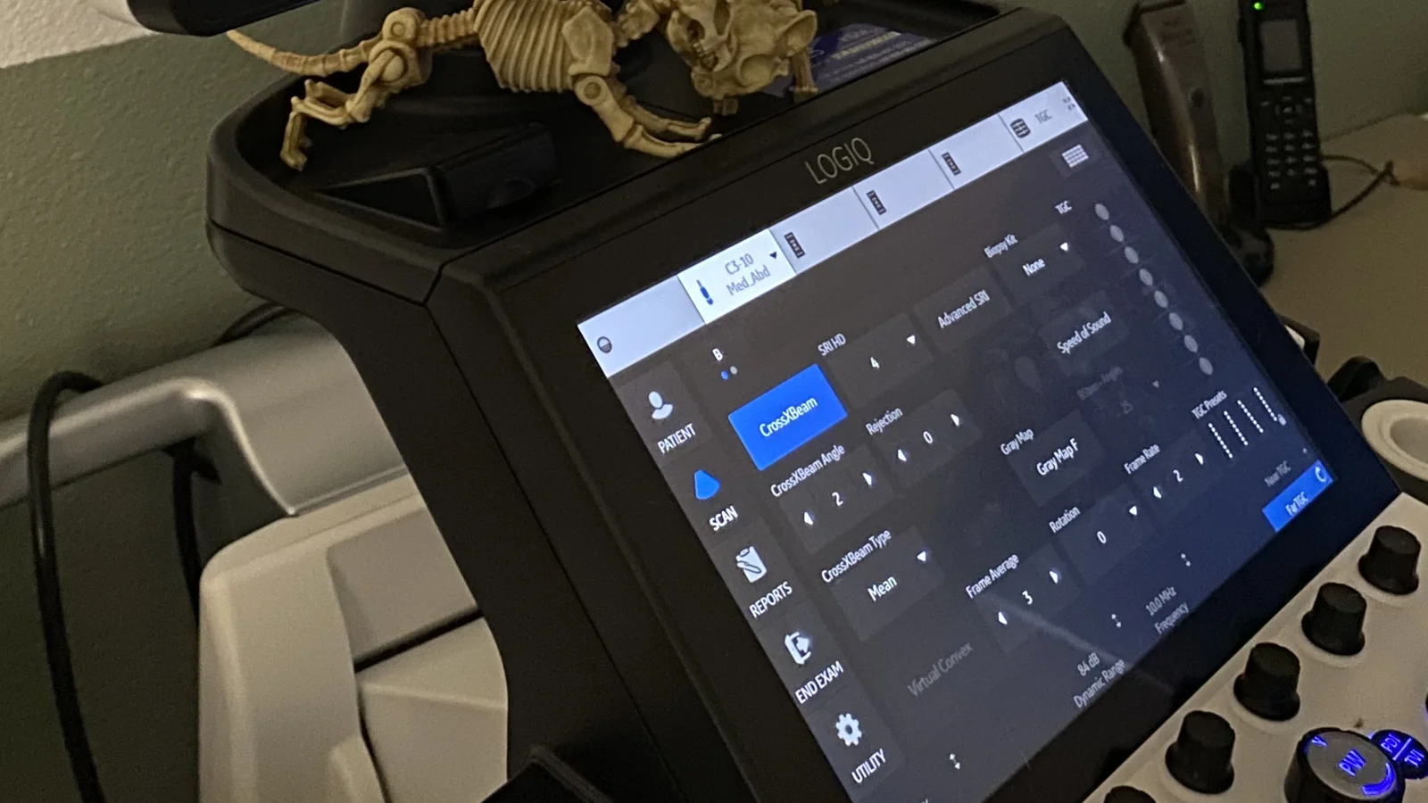 Portable ultrasound machine console at Greenlight Pet ER