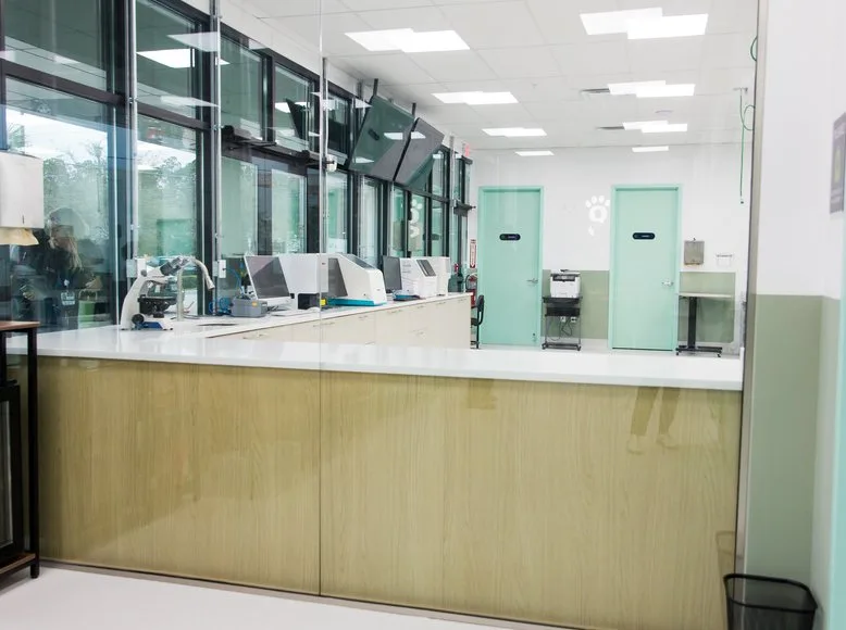 Front reception counter at a Greenlight Pet ER hospital